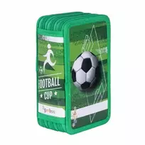 GIMBOO mokyklinis penalas su priedais, 3 skyriai, futbolo tematikos 2025, žalias