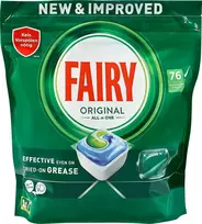 Procter FAIRY originalios „viskas viename“ indaplovės kapsulės, 1 pakuotė – 76 vnt.
