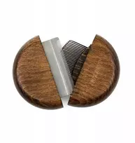 Microsoft Išskirtinės 2 viename blusų šukos su šukomis, apvalios, buko medienos, plieno, PP plastiko, 9,1 cm skersmens