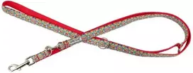 Petstory Šuns pavadėlis, liaudies raštas, reguliuojamas, juostinis, 20 mm / 220 cm, raudonas
