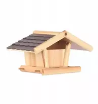 Skrzynkazdrewna Medinis pakabinamas paukščių lesyklėlė su stogeliu 38x20x20 cm