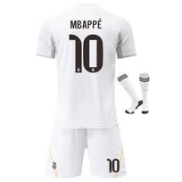 Real Madrid 10# Mbappe Kids Soccer Jersey White Youth Football Kit Sportswear 110-120 CM balta