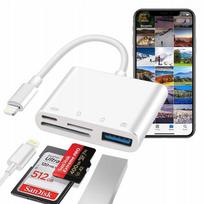 Adapter Czytnik Kart Iphone Ipad Lightning 4W1 Sd Sdhc Micro Sd Sdhc Tf