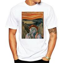 2023 Fashion Cotton T-shirt Fantozzi Paul Village Scream Art Streetwear Casual For Men Women S įvairiaspalvis