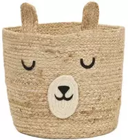 Kids Collection Bear Žaislų konteineris meškiukas su ausytėmis DŽIAUGSMAS, Ø 28 cm