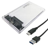 Kieszeń Na Dysk Hdd/Ssd 2,5  Sata Usb 3.2 Usb-C -> Usb-A | Przezroczysta