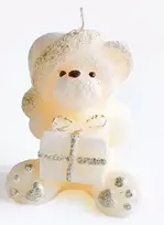 Mondex TEDDY žvakės figūrėlė 8x15cm parafino kreminė