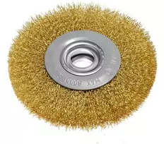 Szczotka Vielinis diskinis šepetys 125 x 20 mm, gofruota viela, padengta žalvariu
