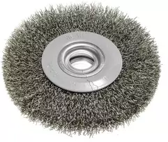 Szczotka Vielinis diskinis šepetys 125 x 20 mm, gofruota viela, plienas
