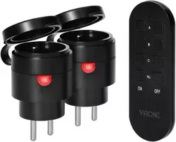 Orno Rinkinys Belaidžių MINI Schuko lizdų rinkinys, valdomas nuotoliniu būdu 2+1, 2300 W, IP44