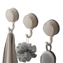 3Pcs Detachable Suction Cup Hooks Reusable Bathroom Towel Hooks Kitchen Storage Hook  Toilet 3Pcs Beige