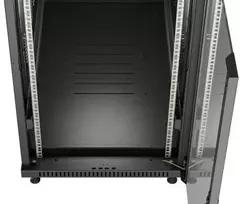 Ant grindų pastatoma stelažo tipo serverio spintelė - 19 colių 22U 600x1200mm - juoda - stiklinės durys - Lanberg FF01-6222-12B