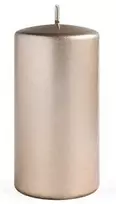Mondex Lumarko OPAL MET GLOSSY žvakė, didelis cilindras, 7 x 17,5 cm, parafinas, šampano spalvos