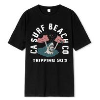 California Surf Beach Tripping 90'S Print T-Shirt Men Women Hip Hop Clothes Oversized Tshirt Cotton Street Casual Tshirt S įvairiaspalvis
