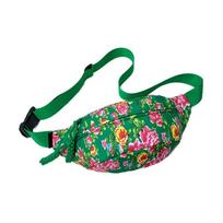 Floral Pattern Canvas Crossbody Bag Nylon Flower Waist Bag Casual Canvas Chest Bag  Streetwear žalia