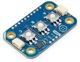Arduino Modulino mygtukai - interaktyvus modulis su 3 mygtukais ir šviesos diodais - Qwiic - ABX00110