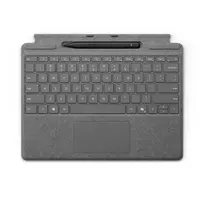 Microsoft Surface Pro 8/9/X 13" dėklas su klaviatūra ir rašikliu, vokiečių k. (QWERTZ) išdėstymas, platinos spalvos