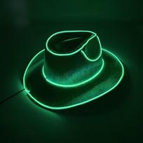Adorable Led Light-up Mini Pet Hat Denim Style For Cats And Dogs Party Decor Green