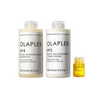 Olaplex Plaukų plovimo ir blizgesio rinkinys: Nr. 4, 5, 7, Šampūno ir kondicionieriaus rinkinys valymui, drėkinimui ir nepaklusnių plaukų kontroliavimui iki 72 valandų, rišamasis aliejus blizgesiui &