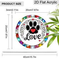 2D Flat Acrylic Paw Print Suncatcher, 7.87/11.81in Colorful Love Pet Window Hanging, Stained Style Decor, Pet Lover Gift 20cm/7.87Inches