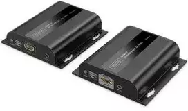 Assmann Electronic DIGITUS HDMI IP ilgintuvo rinkinys 4K/60Hz 120/200 m „One-to-Many“ CAT Juodas