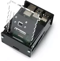 Gravlaser Raspberry Pi 4B korpusas su reguliuojamu kameros laikikliu - juodas