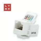 LYNX keystone UTP Cat5e, savaime šviečiantis, 90 laipsnių, baltas
