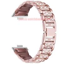 Diamond Women Bracelet for Huawei Watch Fit 5 4 3 Stainless Steel Band Watchband Stylish Strap for Huawei Fit5Pro Fit4Pro Correa rožinė