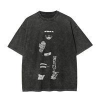 Naruto Rock Lee T Shirt Eight Gates Vintage Acid Wash Streetwear Breathable Retro Anime Graphic Cotton Men Tees Clothing Unisex M