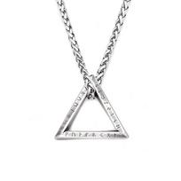 New Vintage Mobius Triangle Charm Pendant Necklaces for Men Women Stainless Steel Twisted Viking Runes Necklace Amulet Jewelry 60CM