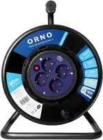 Orno Przedłużacz Ilgintuvo ritė, 4 lizdai 2P+Z Schuko, PVC kabelis H05VV-F 3x1,5mm2, ilgis - 50m, FIKSUOTI LIZDAI, terminė relė, srovės kelio sklendės