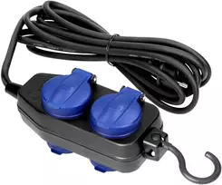 Orno Przedłużacz Dirbtuvių prailgintuvas, atsparus vandens purslams, IP44, 4 lizdai (2+2) 2P+Z IP44, schuko, guminis kabelis, H05RR-F 3x1.5mm², 10m