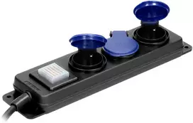 Orno Przedłużacz Dirbtuvių prailgintuvas, atsparus vandens purslams, su jungikliu IP44, 3 lizdai 2P+Z IP44, guminis kabelis, H05RR-F 3x1,5mm², 5m