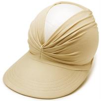 Portable Anti-UV Empty Top Sun Hat Large Elastic Beach Visor Cap Hollow Top Quick-drying Women Sun Protection Hats For Summer smėlis