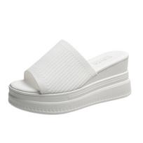 Red White Slippers Wedge Heels Ladies Sandals Platform Wedding Shoes Ladies Summer Beach Sandals Leisure Luxury Designer Outside 35 balta