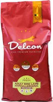 Delcon Visavertis begrūdis hipoalerginis pašaras suaugusiems mažų veislių šunims MINI HYPOALLERGENIC su ėriena / 10 kg