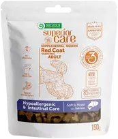 Nature's Protection SC Raudona Coat begrūdis Hypoallergenic & Intestinal Care with lašiša Adult All breeds, begrūdis suaugusių, visų veislių raudonkailių šunų pašaro papildas – skanėstai su lašiša, 150 g