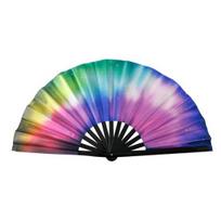UV Fluorescent Folding Fan Lightweight Kung Fu Dance Performance Handheld Fan Portable Summer Cooling Fan Decoration Party Accessories E