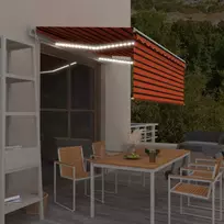 Markizė su uždanga/LED/vėjo jutikliu, oranžinė/ruda, 3,5x2,5m