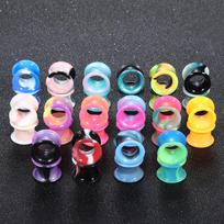 32Pcs/Lot Silicone Ear Gauge Plugs Tunnel Flesh 3-25MM Double Flared Ear Stretcher Expander Earring Piercing Kits Ear Dilations 6mm