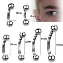 10vnt./daug Titano Antakių Auskarai Banano Formos Auskaras Išorinis Sriegis 16G Lenkta Štanga Tragus Ausies Cartilage Auskarų Papuošalai 10mm sidabras