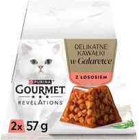 Purina Nestle Kačių Maistas - PURINA Gourmet Revelations Lašišos Gabaliukai Želyje 2x57g