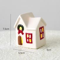 New LED Lighted Christmas Houses White Rustic Style Glowing Castle Statue Porcelain Desktop Ornament Holiday Season