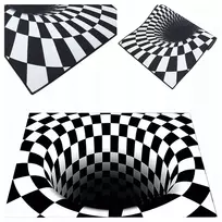 Realprices Kilimėlis-durų kilimėlis su 3D efektu, iliuzija, balta skylė, 60x90 cm
