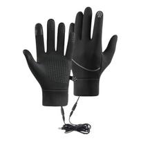 1 Heated Lined Anti-slip Gloves Fleece Pair USB Touchscreen Warm Cold Weather L juoda