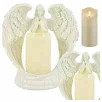 Realprices Dekoratyvinė figūrėlė, žvakidė, žvakės ornamentas, angelas, angelo formos, kalėdinis sodas, 21 cm