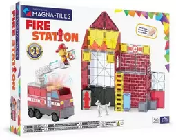 MAGNA-TILES Magnetinis konstruktorius „Ugniagesių stotis“, 50 det.