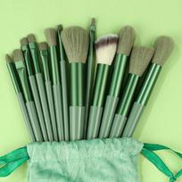 13 vnt. minkštų makiažo šepetėlių rinkinys, kosmetikos rinkinys. Velvet Bag