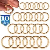 10pcs Metal O Ring Spring Clasps for DIY Jewelry Openable Round Carabiner Keychain Bag Clips Hook Dog Chain Buckles Connector 20mm auksas