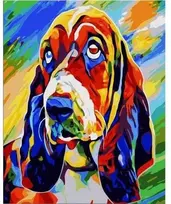 Tapyba pagal skaičius Basset Hound, 50x40cm